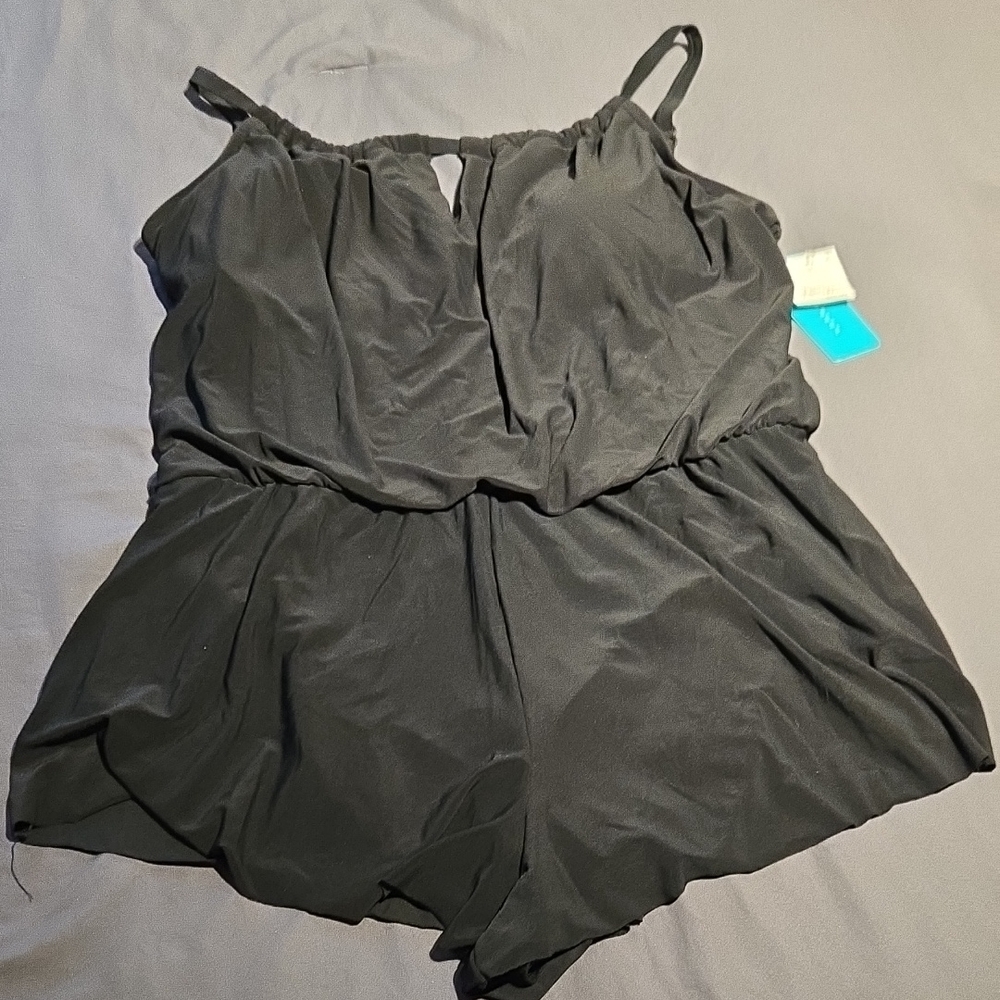 Aqua Green Black Romper